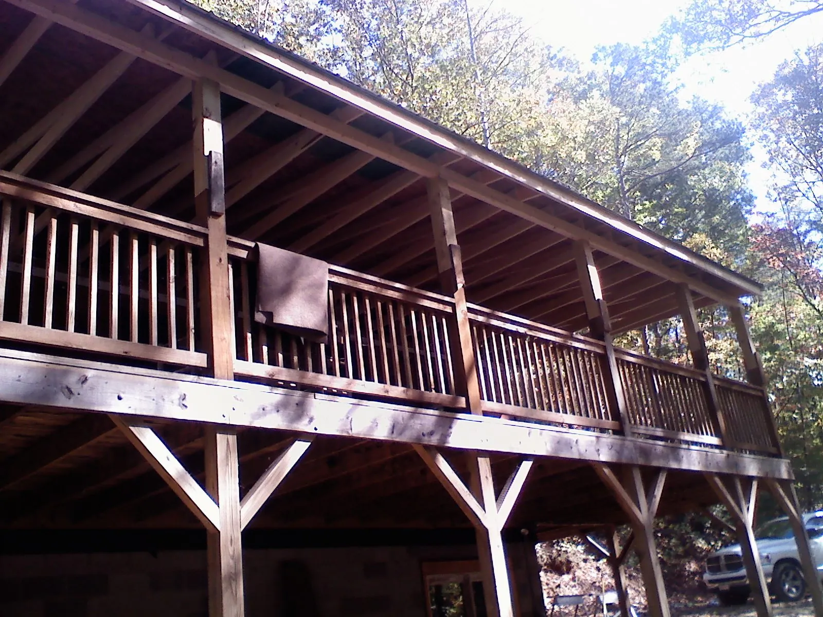 Timber framing under a new elevated porch and deck — Roof Leak Repair in Hansen by Roofing Brothers